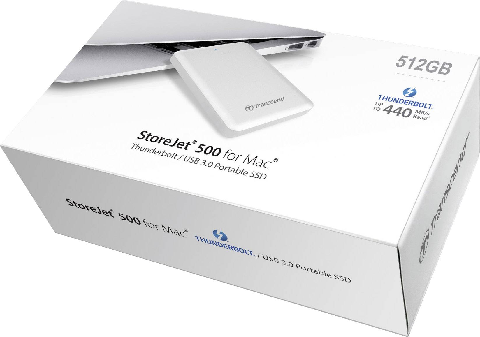 Transcend StoreJet® 500 Mac 512GB Externe SSD USB 3.2 Gen 1 (USB 3.0), Thunderbolt Silber TS512GSJM500