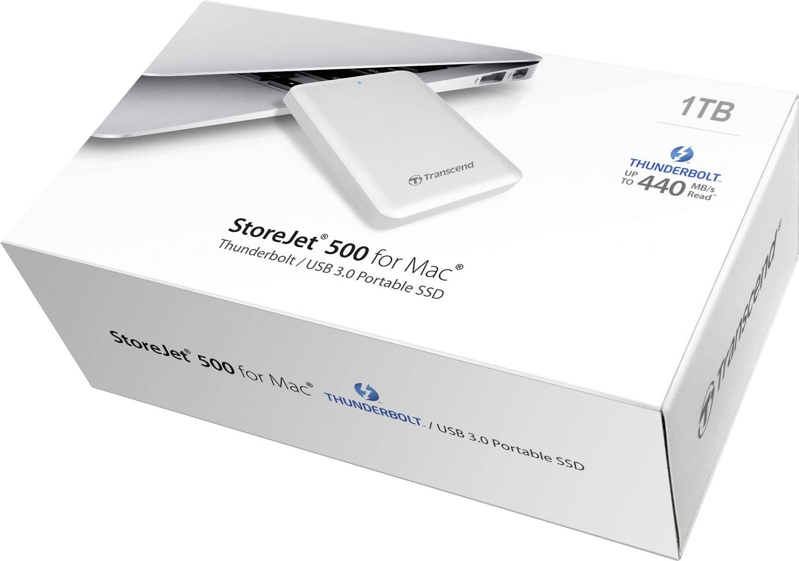 Transcend StoreJet® 500 Mac 1 TB Externe SSD USB 3.2 Gen 1 (USB 3.0), Thunderbolt Silber TS1TSJM500