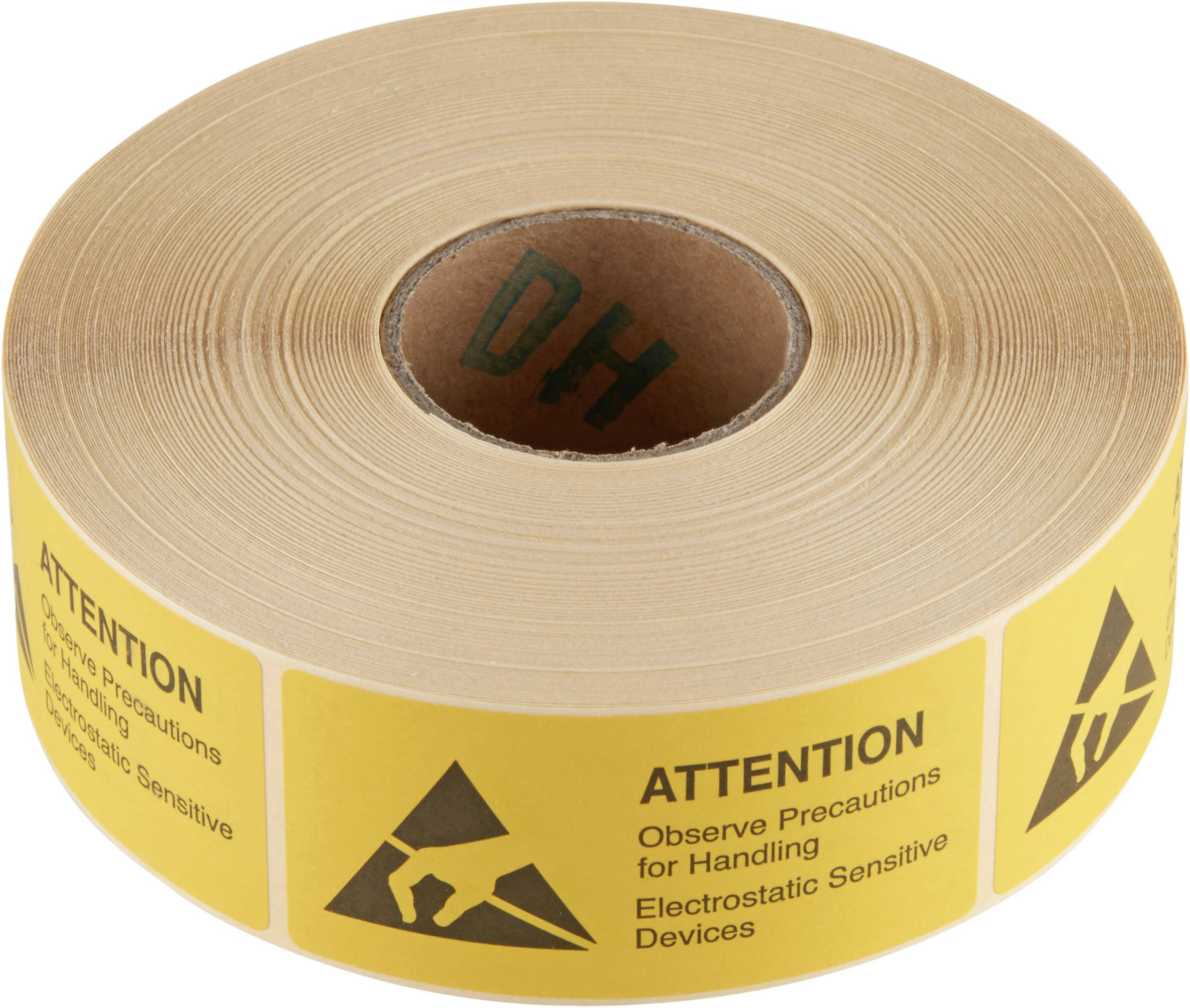 Wolfgang Warmbier ESD-Warnschild 1000 St. Gelb, Schwarz (L x B) 75mm x 36mm 2850.3675.E selbstklebend