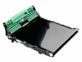 Ein schwarzer Druckertoner mit grünem Griff, horizontal ausgerichtet. Geeignet für bestimmte Laserdruckermodelle.