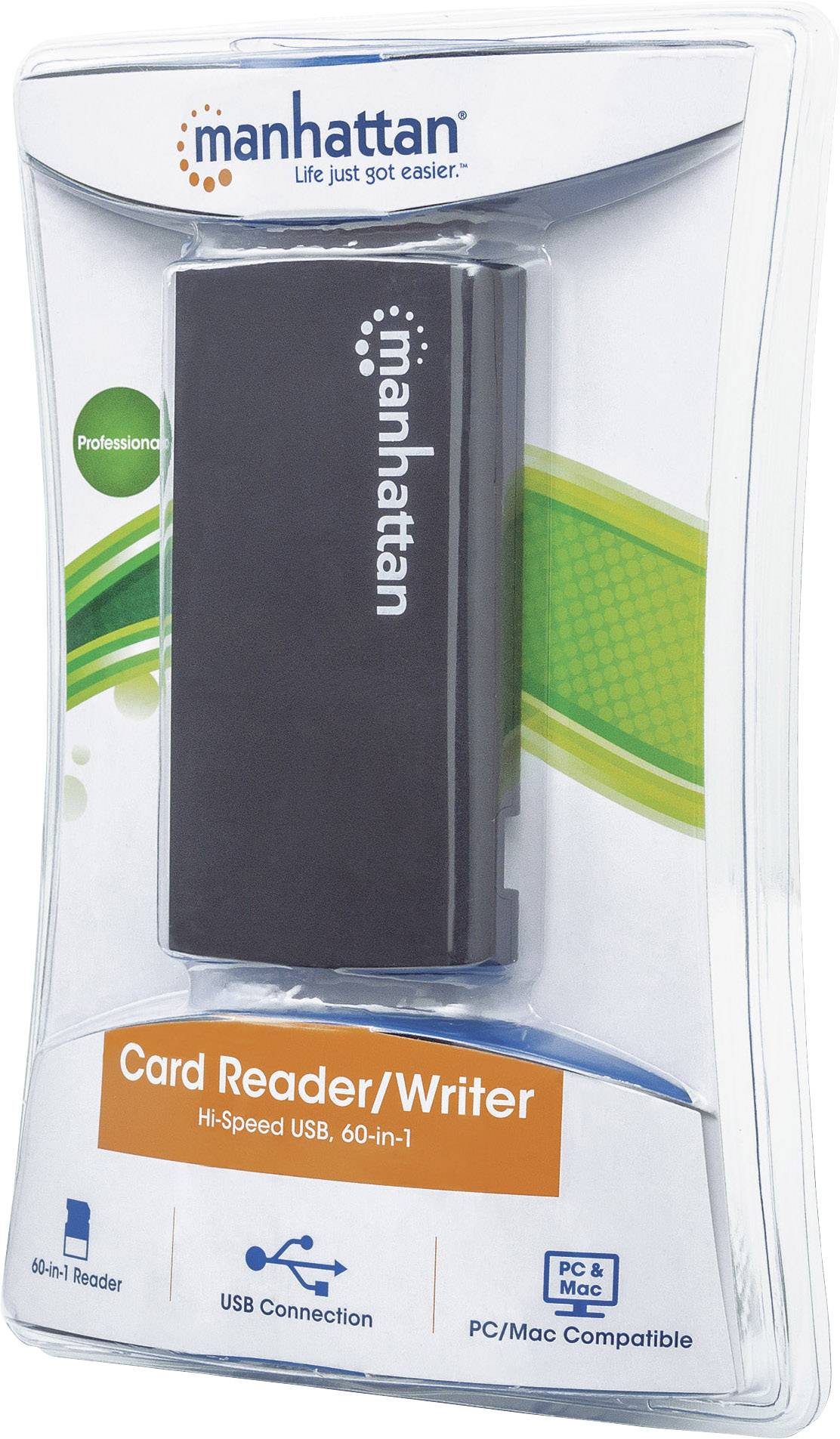 Manhattan 100939 Externer Speicherkartenleser USB 2.0 Schwarz (matt)