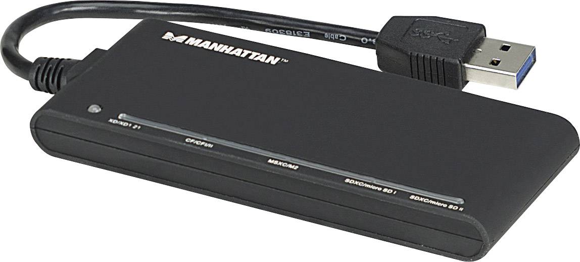 Manhattan 101653 Externer Speicherkartenleser USB-A (USB 3.2 Gen 1) Schwarz