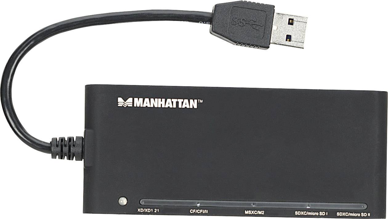 Manhattan 101653 Externer Speicherkartenleser USB-A (USB 3.2 Gen 1) Schwarz