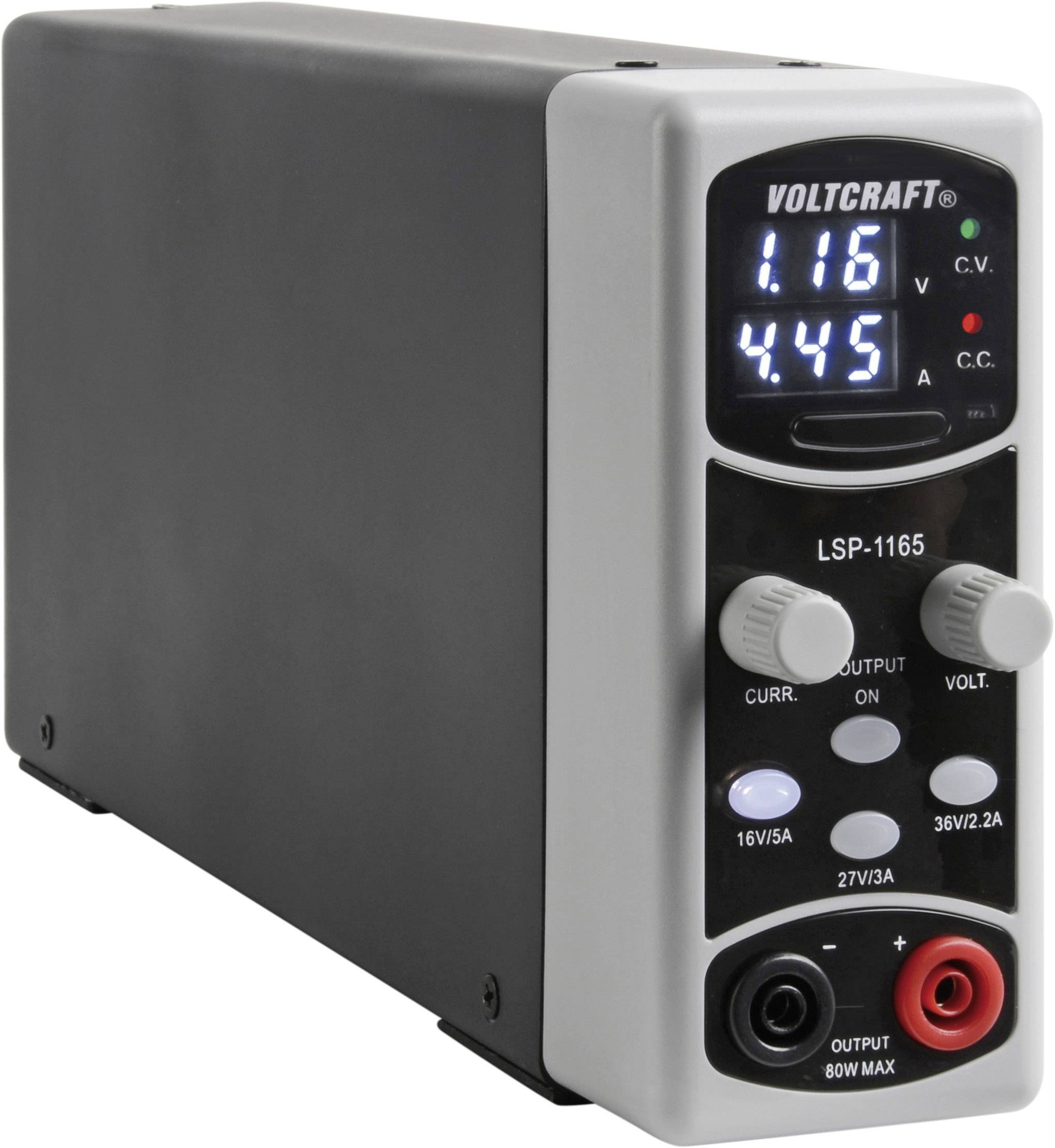 VOLTCRAFT LSP-1165 Labornetzgerät, einstellbar 0.1 - 36 0.01 - 5A 80W schmale Bauform Anzahl Ausgänge 1 x