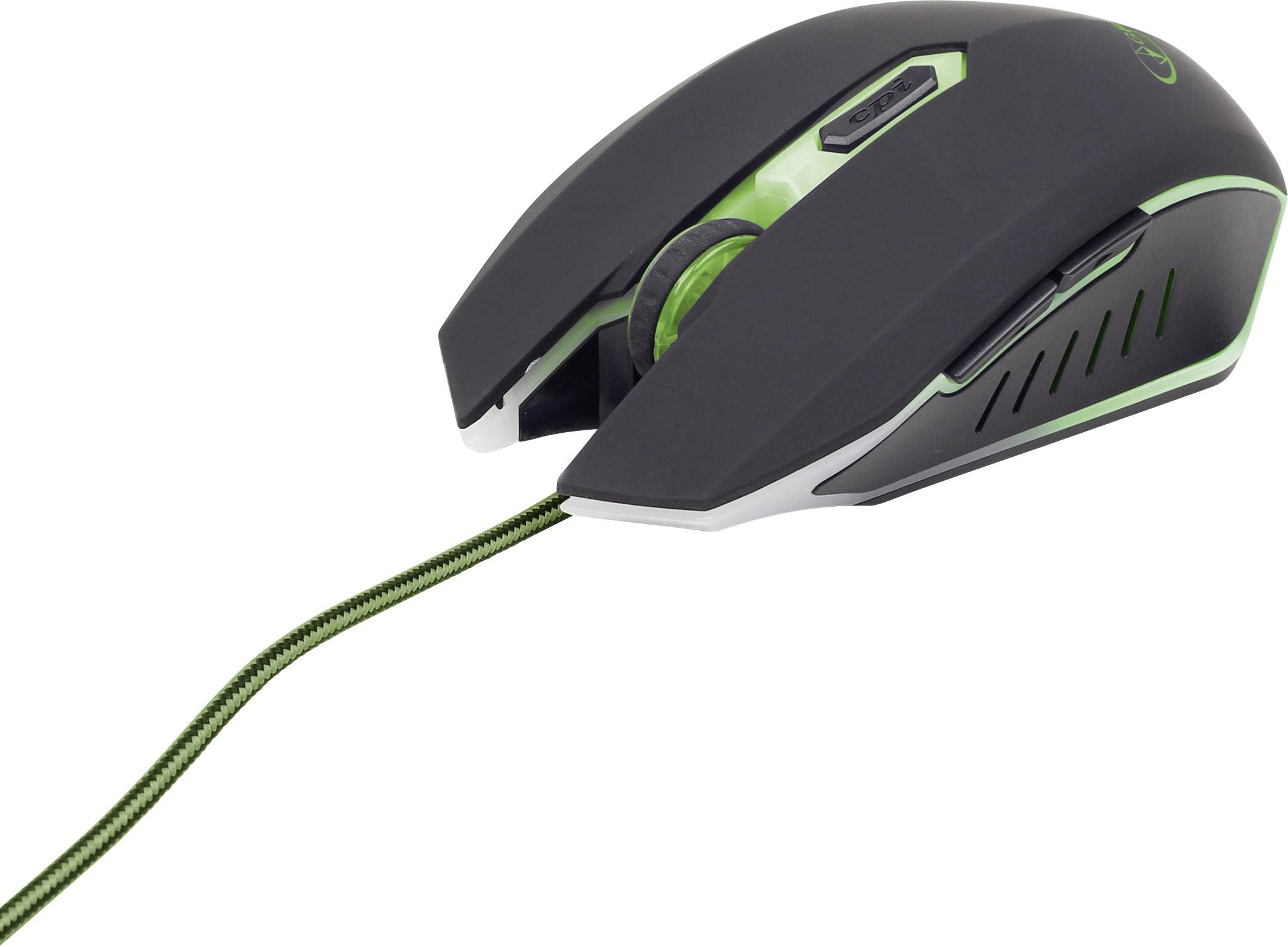 Gembird MUSG-001-G Gaming-Maus USB Grün 6 Tasten 2400 dpi Beleuchtet
