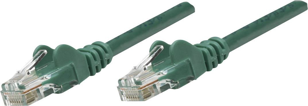 Zwei grüne Ethernet-Kabel mit Steckern, die für Netzwerkverbindungen verwendet werden.