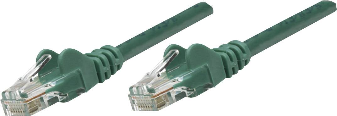 Zwei grüne Ethernet-Kabel mit RJ-45-Steckern, die nebeneinander liegen. Sie sind für die Netzwerkverbindung gedacht.