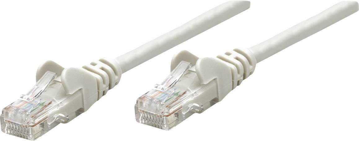 Zwei weiße Ethernet-Kabel mit transparenten Steckern, die Netzwerkkonnektivität ermöglichen.