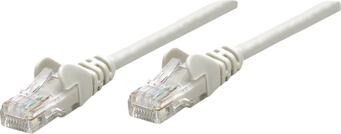 Zwei weiße Ethernet-Kabel mit RJ45-Steckern, nebeneinander liegend.