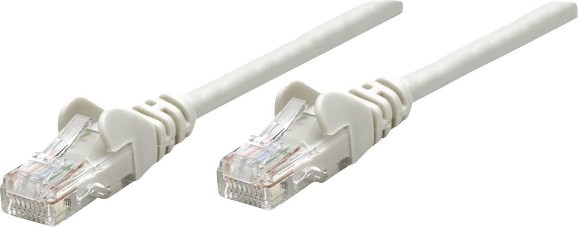 Zwei weiße Ethernet-Kabel mit RJ45-Steckern, die üblicherweise für Netzwerkverbindungen verwendet werden.