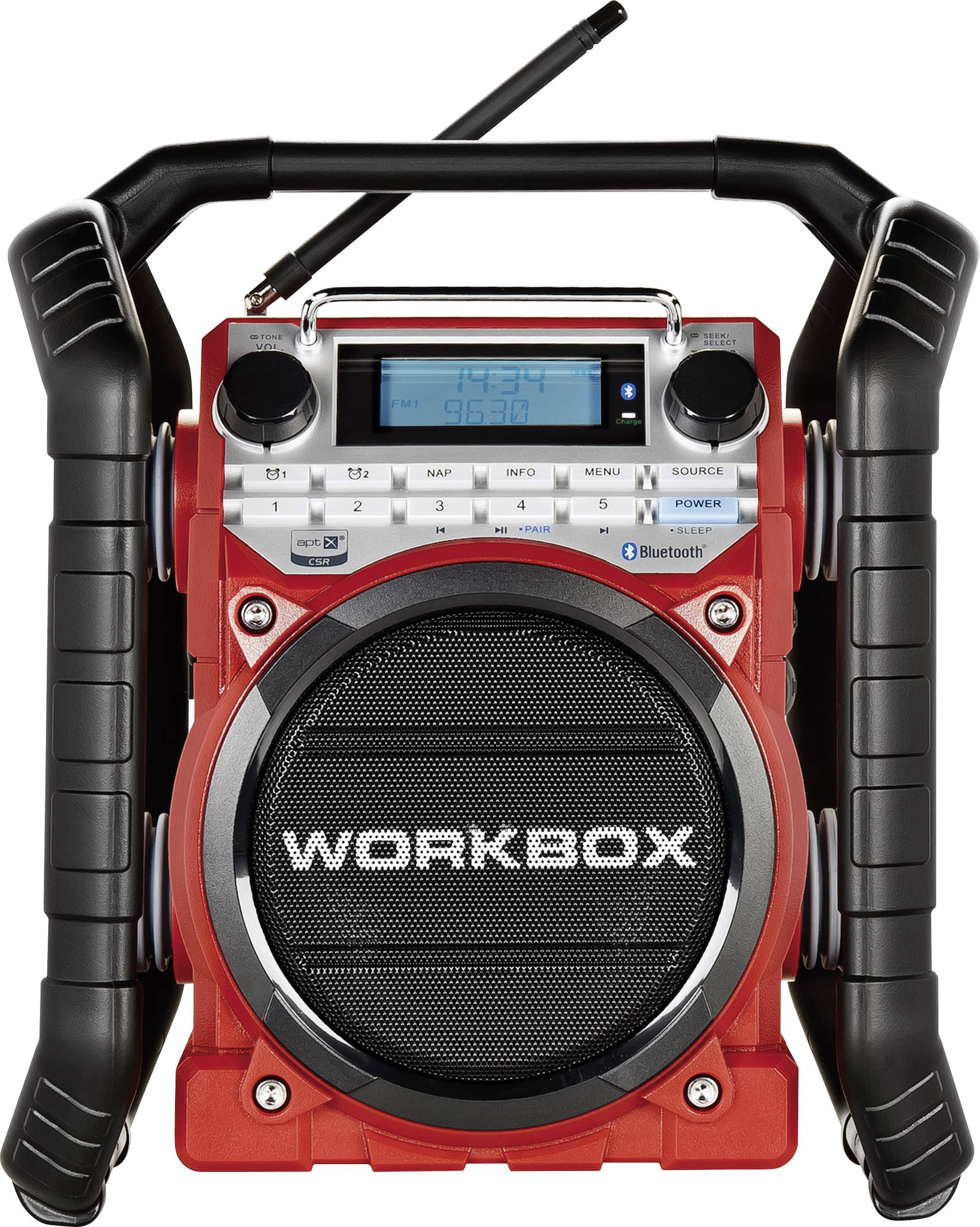 PerfectPro UKW Baustellenradio Workbox AUX, Bluetooth®, MW, NFC, UKW stoßfest