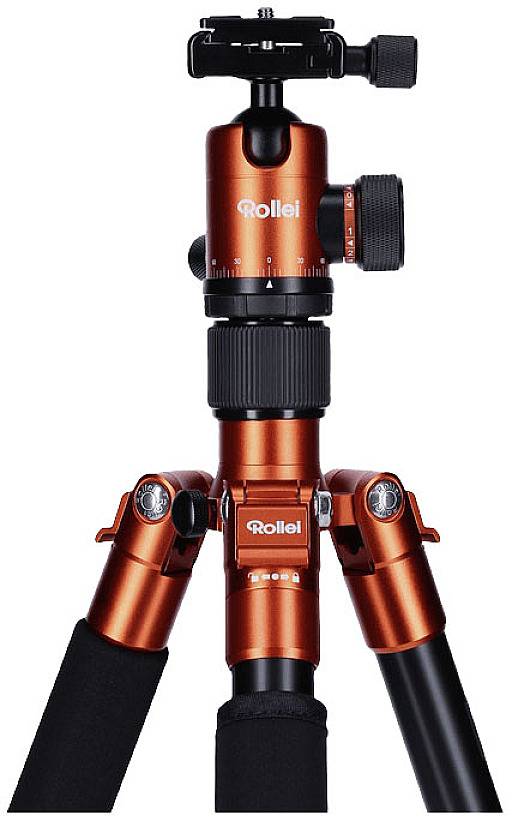 Rollei C5i Dreibeinstativ Arbeitshöhe=11 - 156 cm Orange