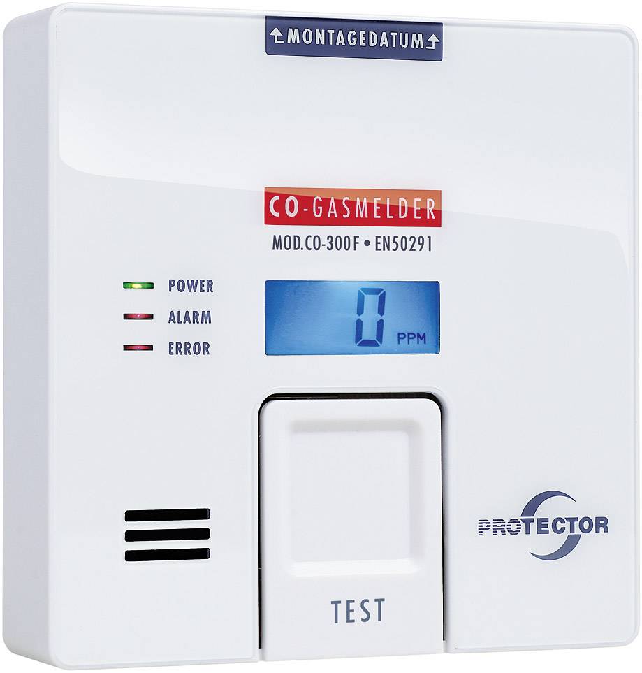 Protector CO-300F Kohlenmonoxid-Melder batteriebetrieben detektiert Kohlenmonoxid