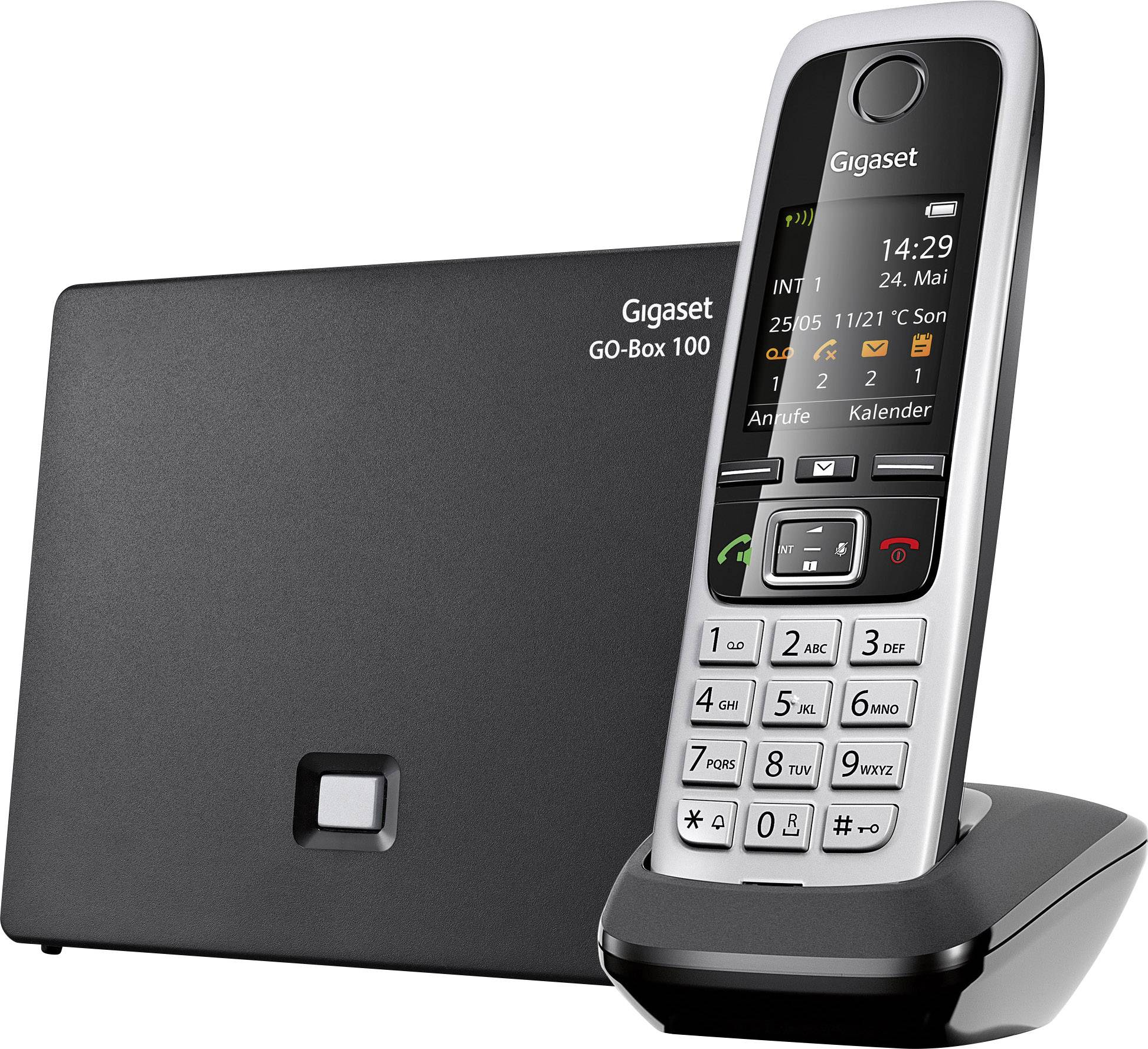 Gigaset C430A GO Schnurloses Telefon VoIP Anrufbeantworter, Freisprechen, Headsetanschluss Farb-TFT/LCD Schwarz, Silber