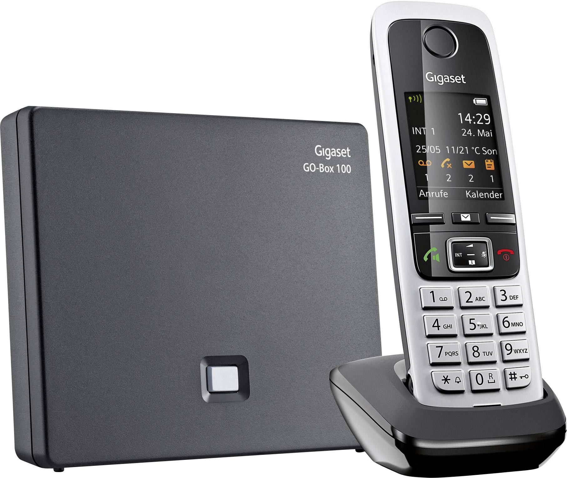 Gigaset C430A GO Schnurloses Telefon VoIP Anrufbeantworter, Freisprechen, Headsetanschluss Farb-TFT/LCD Schwarz, Silber
