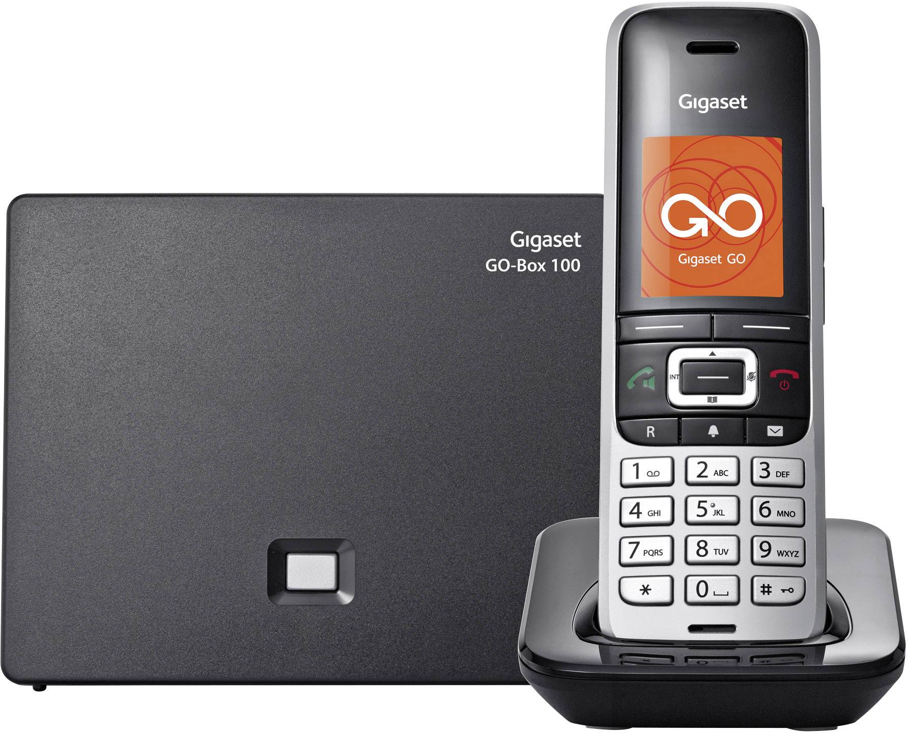 Gigaset S850A GO Schnurloses Telefon VoIP Anrufbeantworter Farb-TFT/LCD Platin, Schwarz