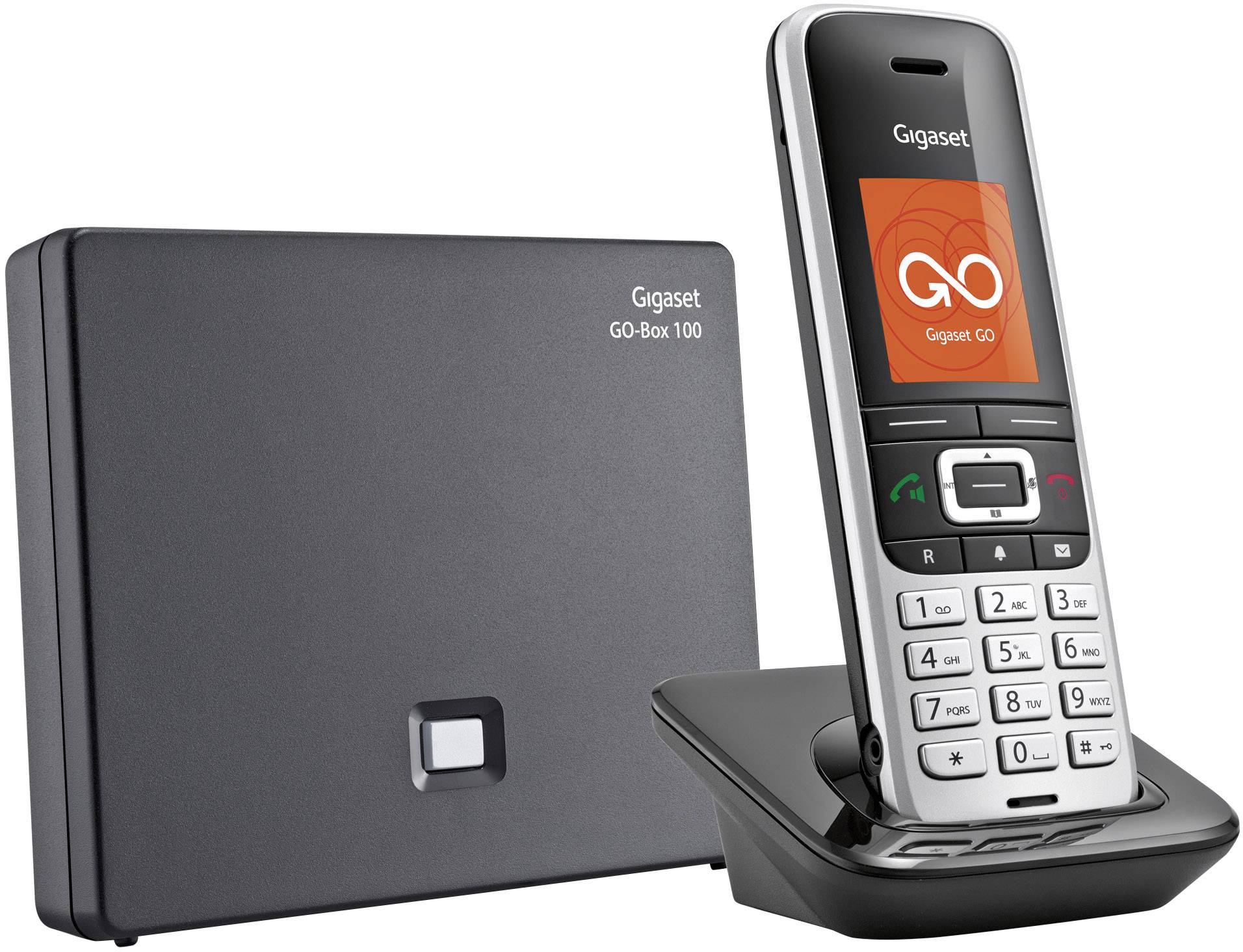 Gigaset S850A GO Schnurloses Telefon VoIP Anrufbeantworter Farb-TFT/LCD Platin, Schwarz