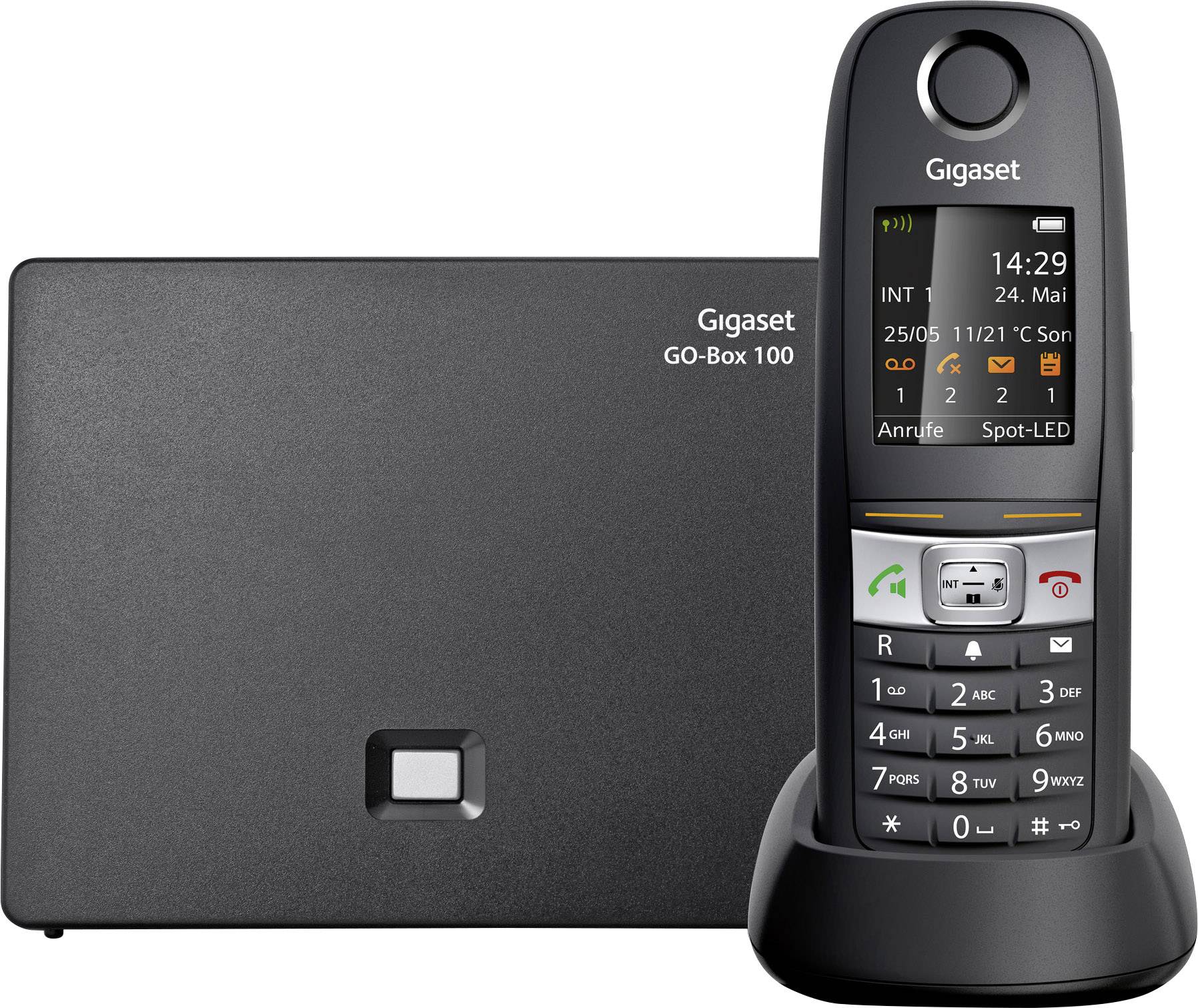 Gigaset E630A GO Schnurloses Telefon VoIP stoßfest, wasserdicht, Freisprechen Farb-TFT/LCD Schwarz