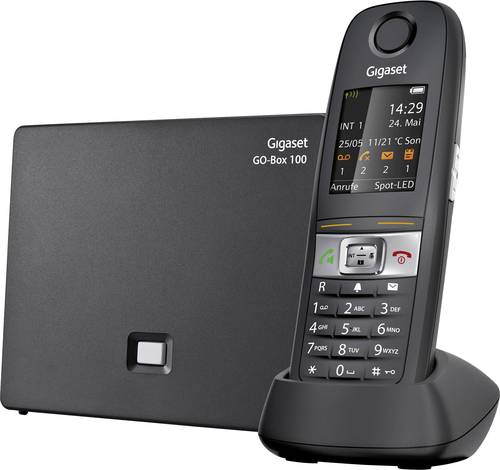 Gigaset E630A GO Schnurloses Telefon VoIP stoßfest, wasserdicht, Freisprechen Farb-TFT/LCD Schwarz