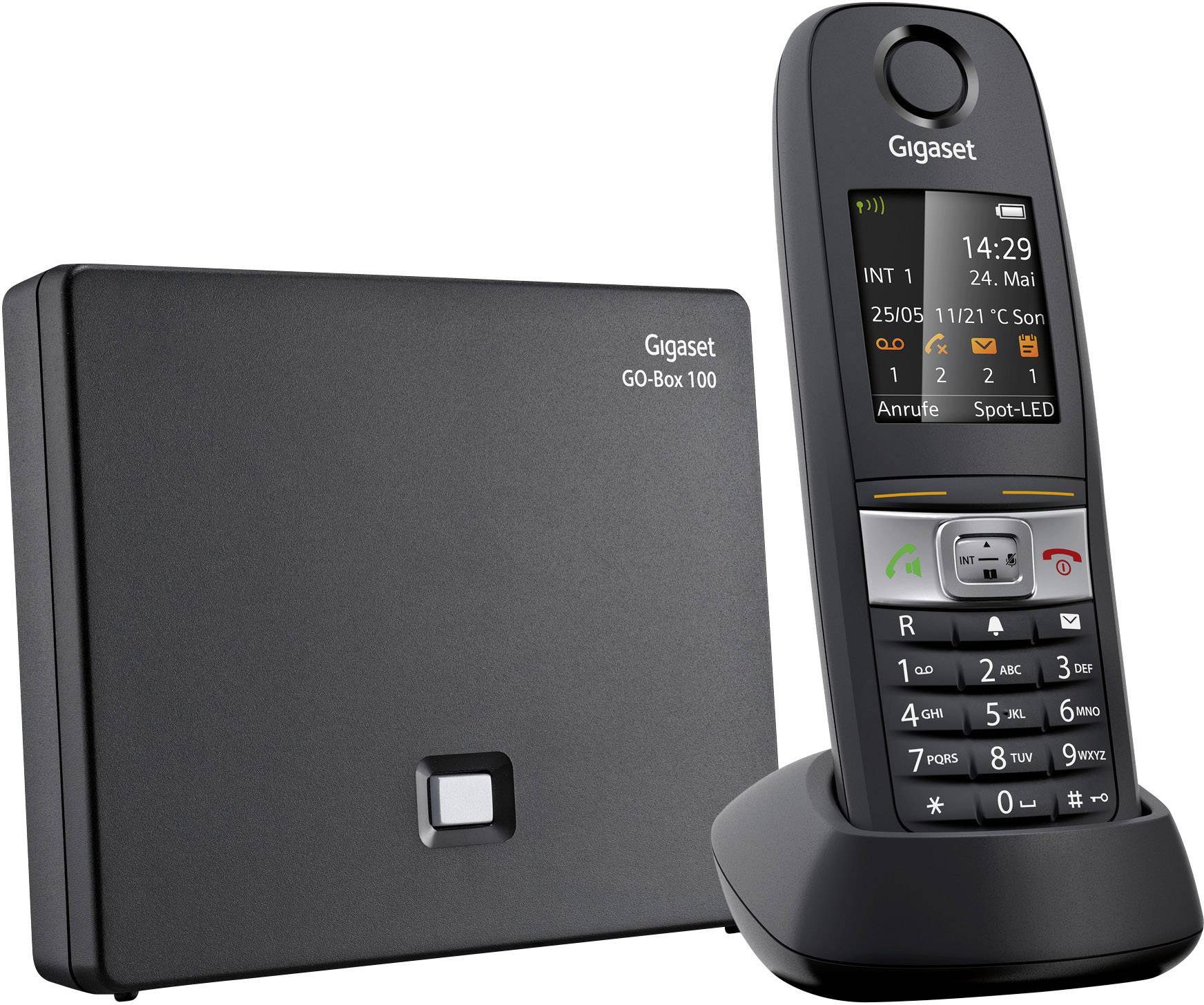Gigaset E630A GO Schnurloses Telefon VoIP stoßfest, wasserdicht, Freisprechen Farb-TFT/LCD Schwarz