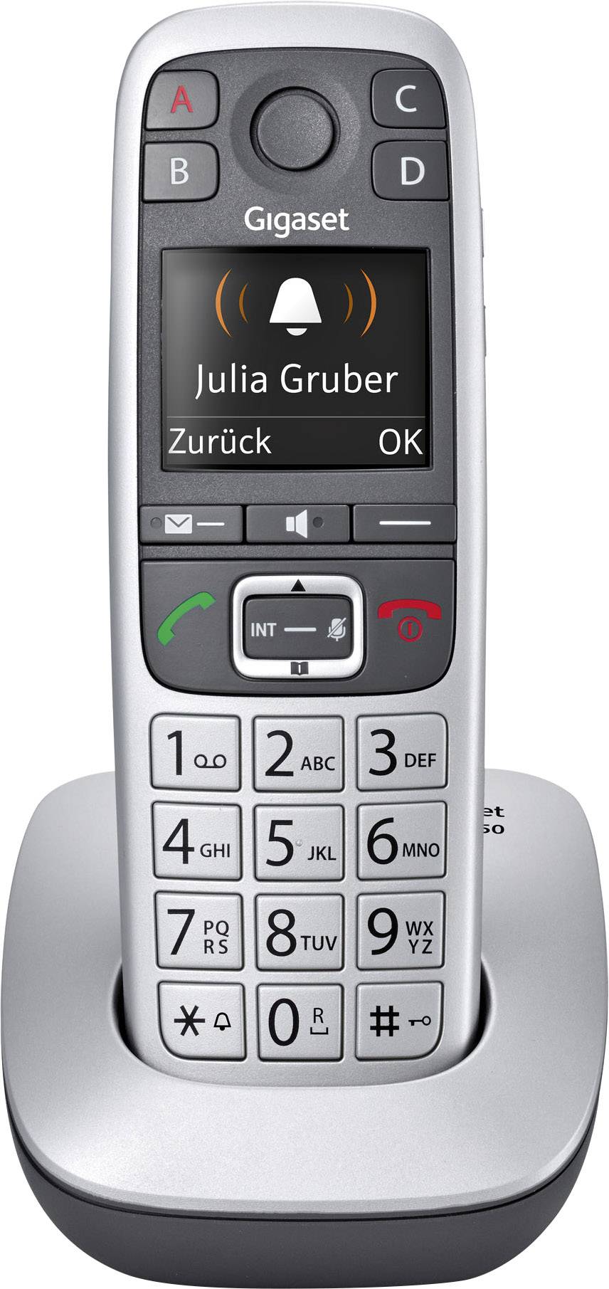 Gigaset E550 DECT, DECT/GAP Schnurloses Telefon analog  Babyphone, Optische Anrufsignalisierung Platin