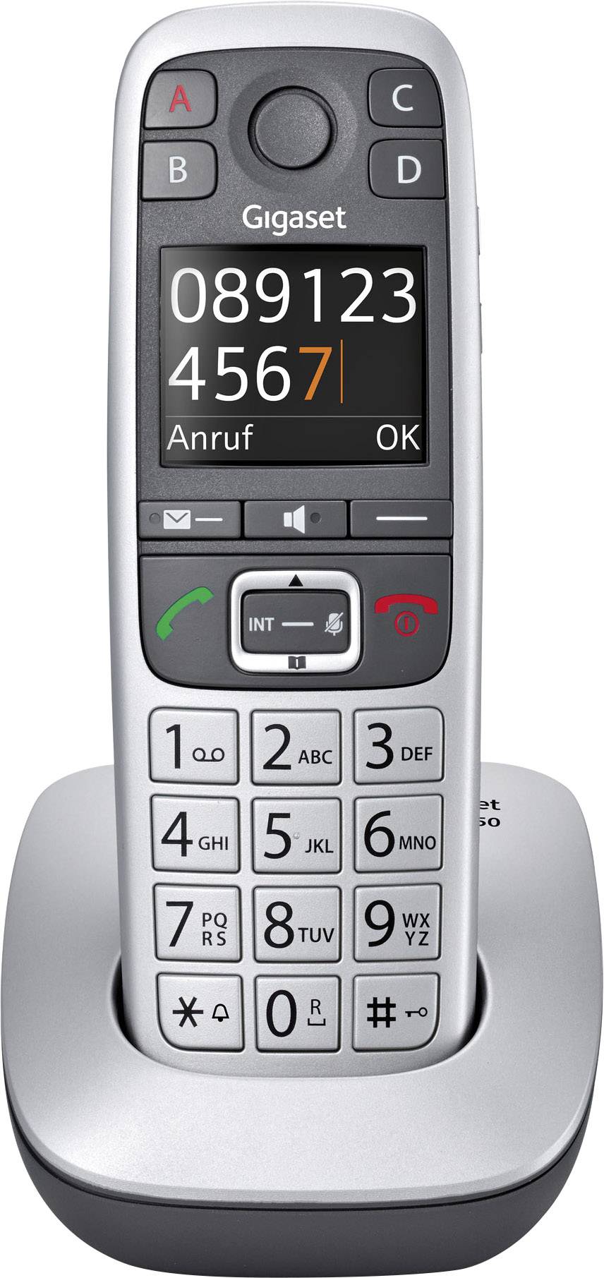 Gigaset E550 DECT, DECT/GAP Schnurloses Telefon analog  Babyphone, Optische Anrufsignalisierung Platin