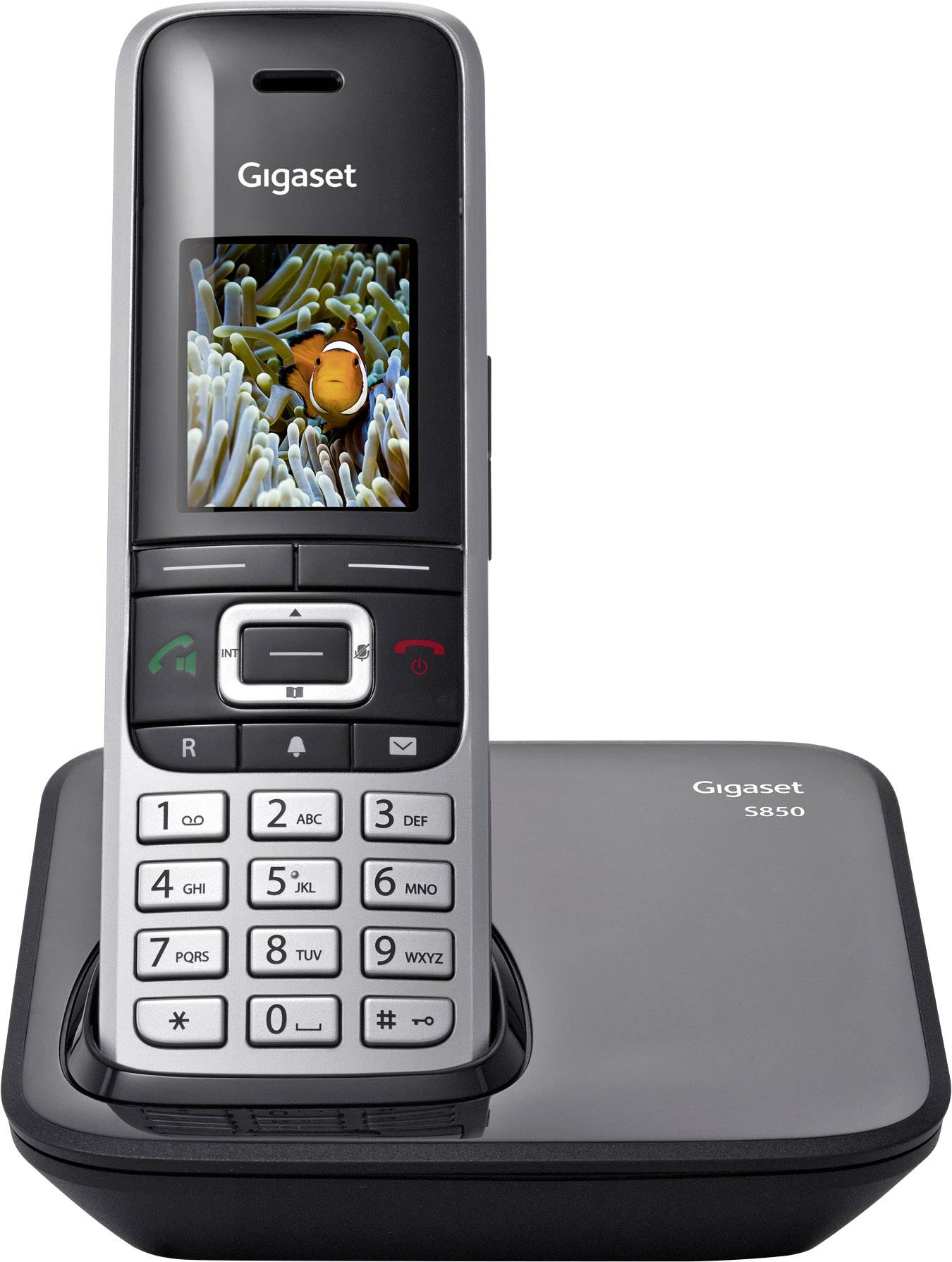 Gigaset S850 DECT, DECT/GAP, Bluetooth® Schnurloses Telefon analog Bluetooth, Headsetanschluss Platin, Schwarz