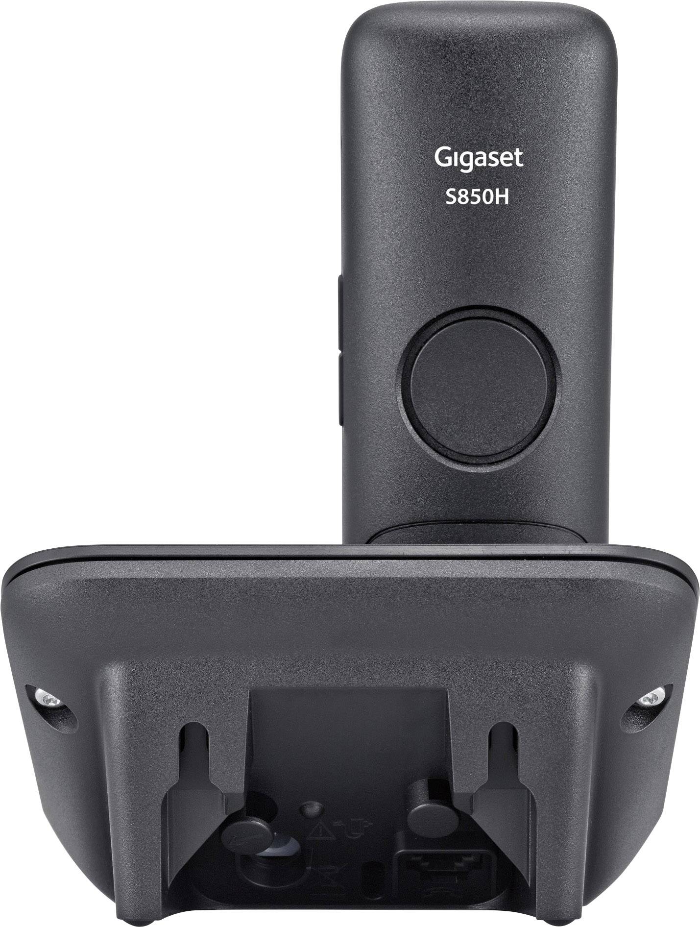 Gigaset S850 DECT, DECT/GAP, Bluetooth® Schnurloses Telefon analog Bluetooth, Headsetanschluss Platin, Schwarz