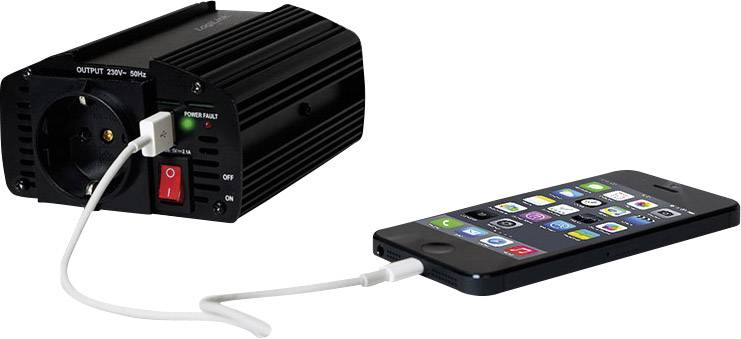 Wechselrichter LogiLink PA0080 120 W 12 V/DC  Zigarettenanzünder-Stecker Schutzkontakt-Steckdose, USB