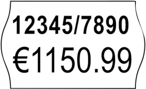 Schild mit der Nummer 12345/7890 oben und dem Preis EUR1150,99 unten.