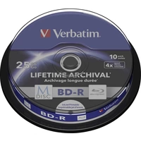 Verbatim 43825 M-DISC Blu-ray Rohling 25 GB 10 St. Spindel Bedruckbar Verbatim 43825 M-DISC Blu-ray Rohling 25 GB 10 St. Spindel Bedruckbar