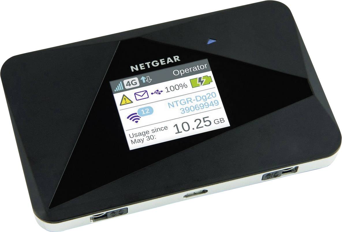 NETGEAR Aircard 785 Mobiler 4G-WLAN-Hotspot bis 15 Geräte 150 MBit/s mit Antennenanschluss Schwarz