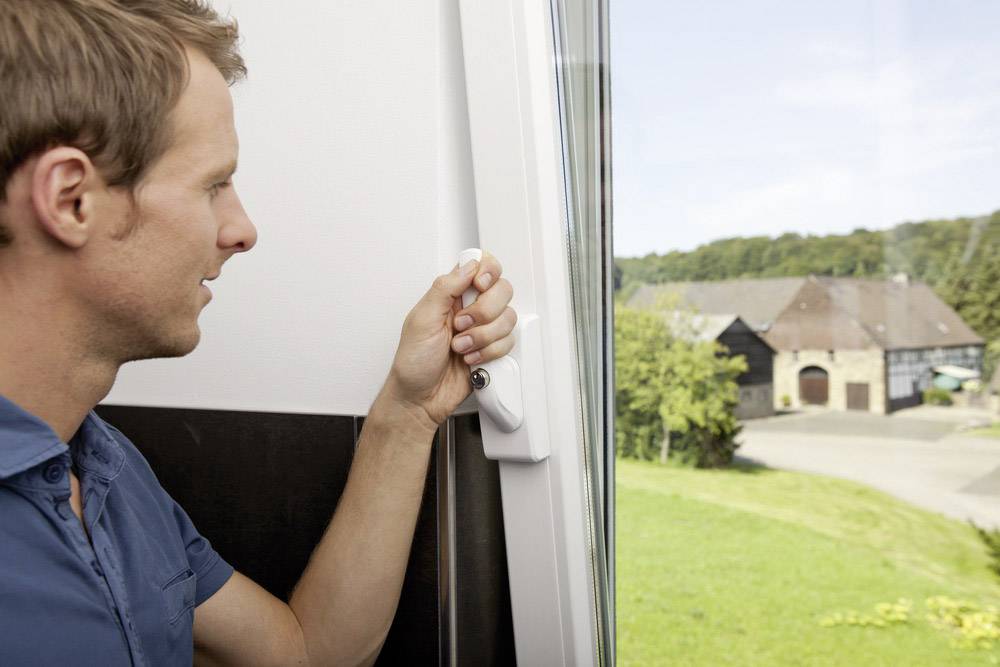 Fenstergriff-Schloss - Modell FO400 W AL0089 - mit Alarm - für nach innen öffnende Fenster - Farbe weiß - Schließung AL0089