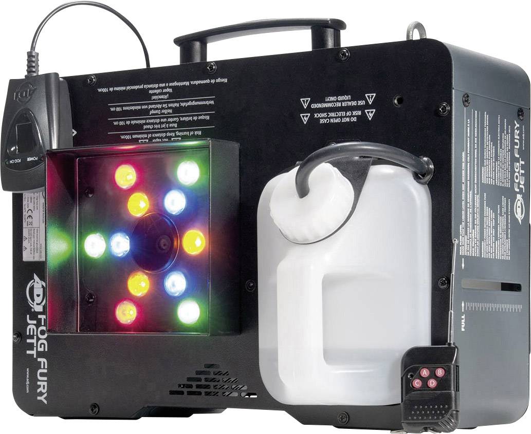 ADJ FOG FURY JETT Nebelmaschine mit Lichteffekt, inkl. Kabelfernbedienung, inkl. Funkfernbedienung