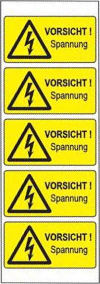 Warn-Kombischild Achtung Folie selbstklebend (B x H) 52mm x 26mm 5St.