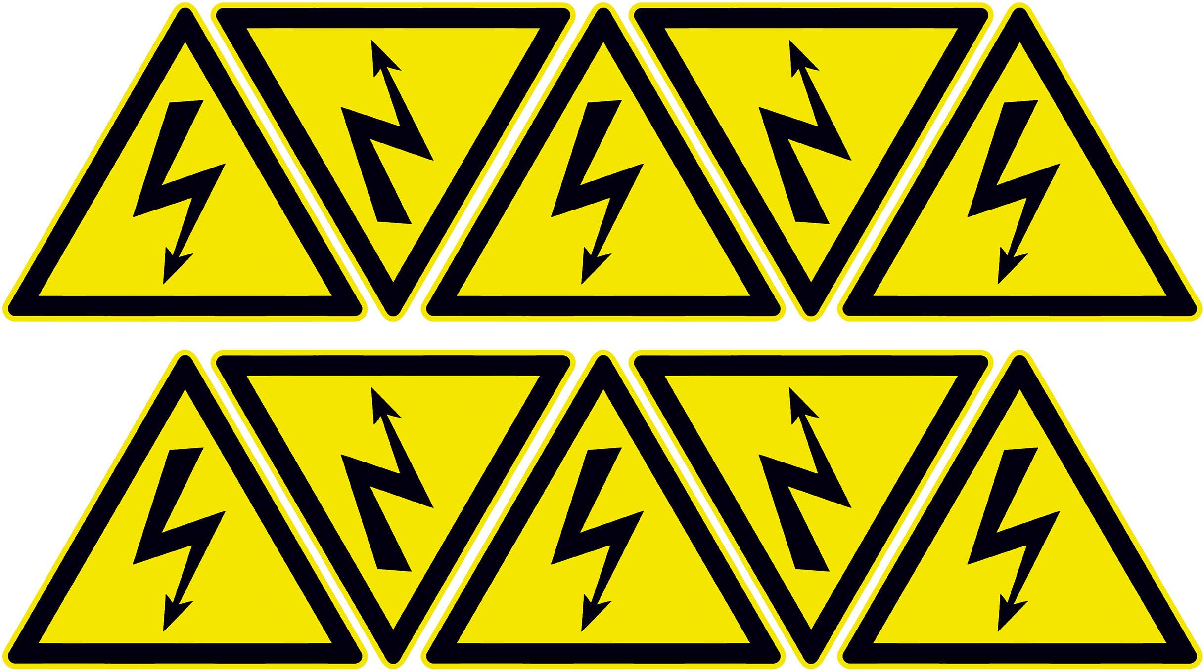 Warnschild Achtung Hochspannung! Folie selbstklebend 10St.
