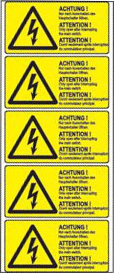 Warn-Kombischild Achtung Folie selbstklebend (B x H) 105mm x 52mm 5St.