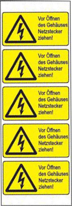 Warn-Kombischild Achtung Folie selbstklebend (B x H) 52mm x 26mm 5St.