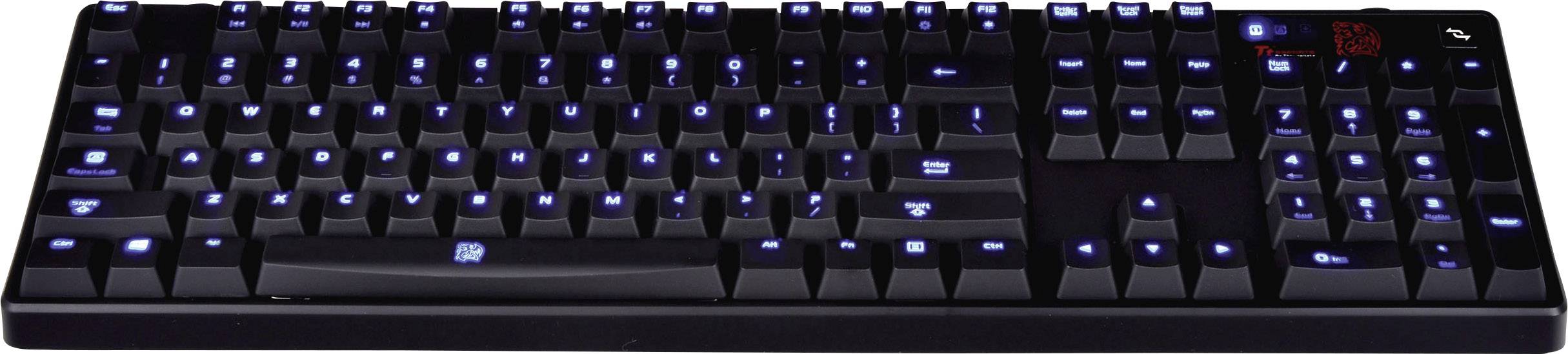 TT eSports Poseidon Z Illuminated USB-Gaming-Tastatur Switch: Brown, Beleuchtet Deutsch, QWERTZ, Windows® Schwarz/Blau