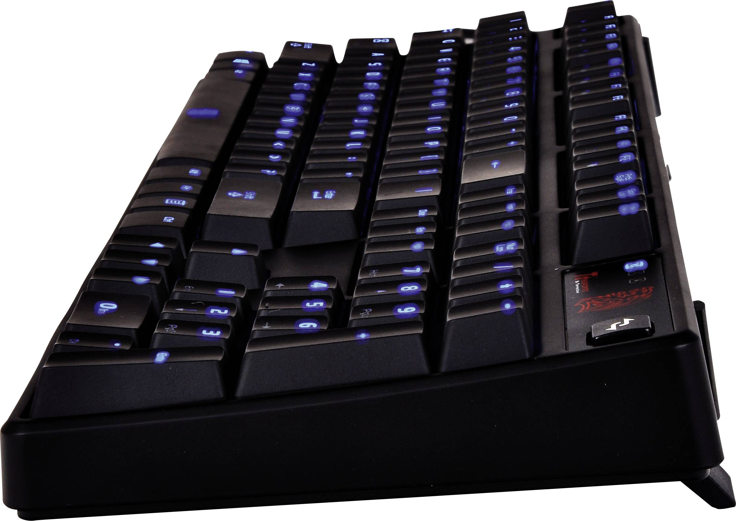 TT eSports Poseidon Z Illuminated USB-Gaming-Tastatur Switch: Brown, Beleuchtet Deutsch, QWERTZ, Windows® Schwarz/Blau