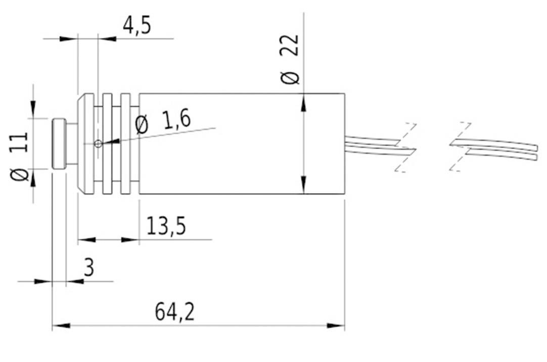 Picotronic Lasermodul Punkt Blau 12mW DE405-12-6(22x65)