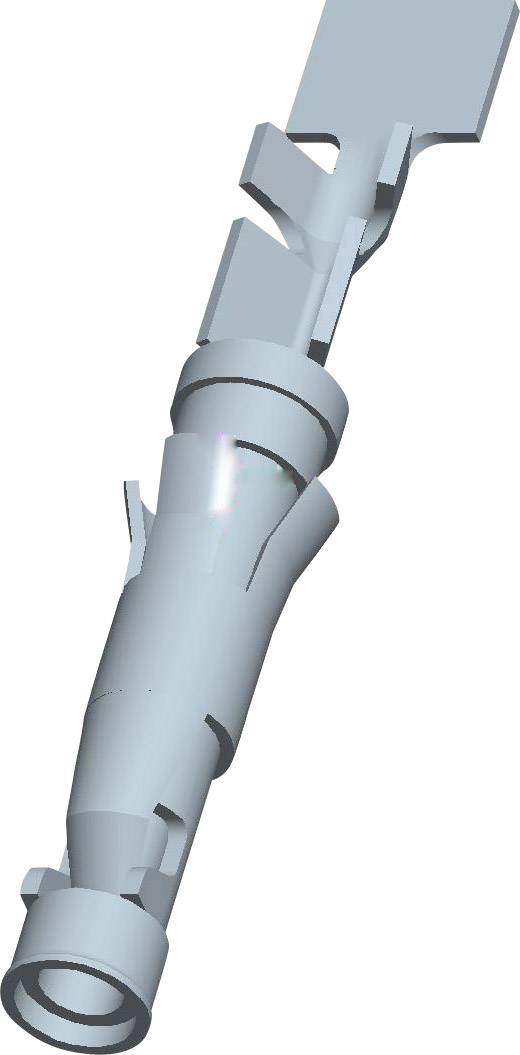 3D-Modell eines technischen Bauteils, möglicherweise ein Turbinen- oder Maschinenteil, mit komplexer Struktur und mehreren Komponenten.