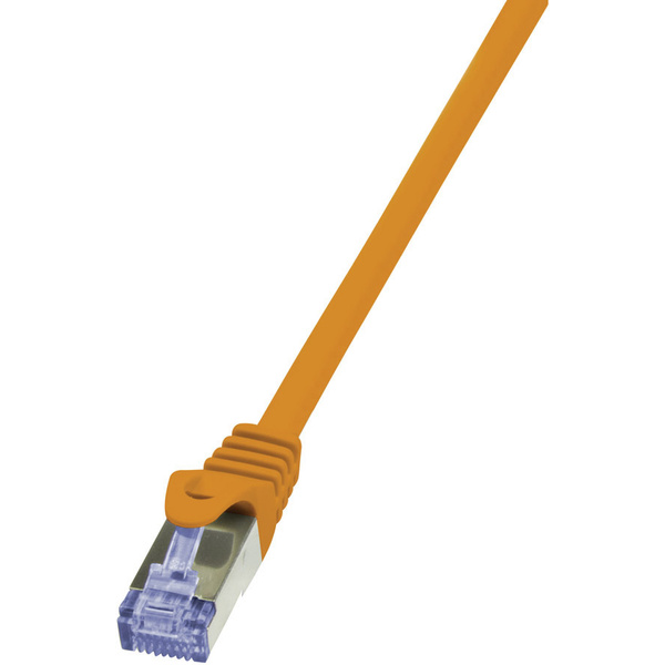 LogiLink CQ4038S RJ45 Netzwerkkabel, Patchkabel  S/FTP 1.00 m Orange vergoldete Steckkontakte, Flammwidrig, mit Rastnasenschutz 1 St.