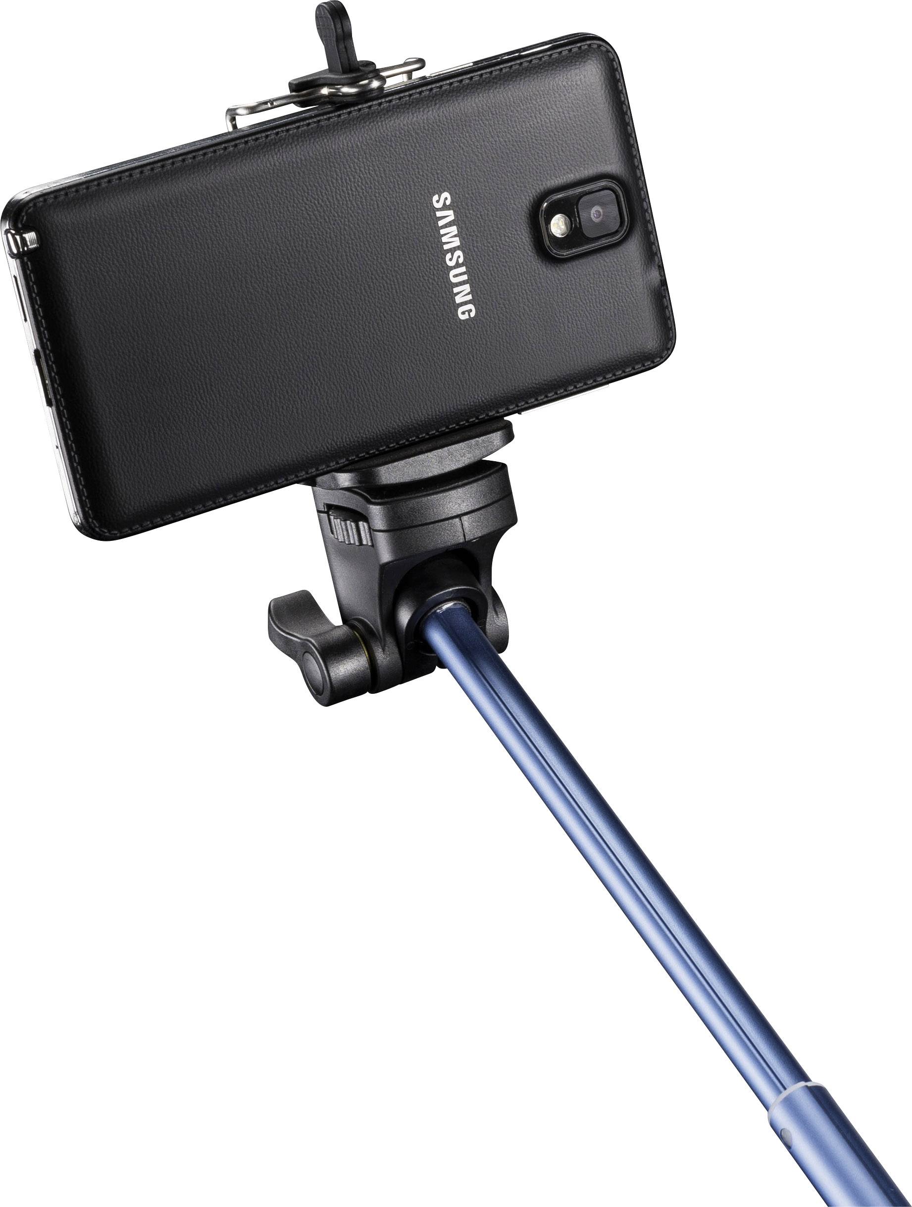 Mantona Handstativ Selfie Stick 8cm 1/4 Zoll Blau inkl. Handschlaufe
