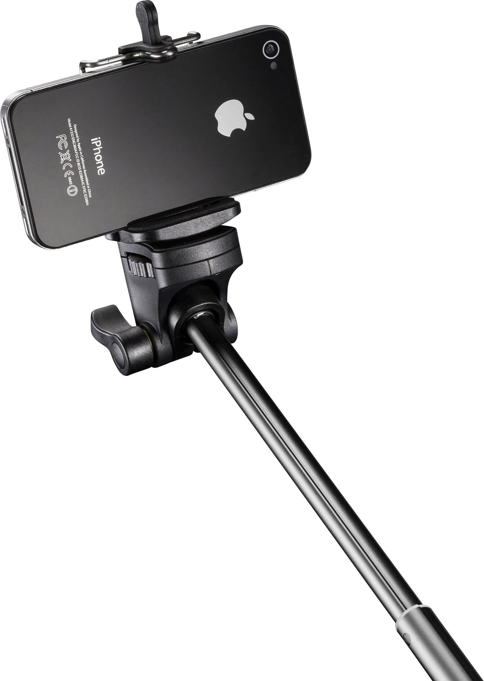 Mantona Handstativ Selfie Stick 8 cm 1/4 Zoll Schwarz inkl. Handschlaufe