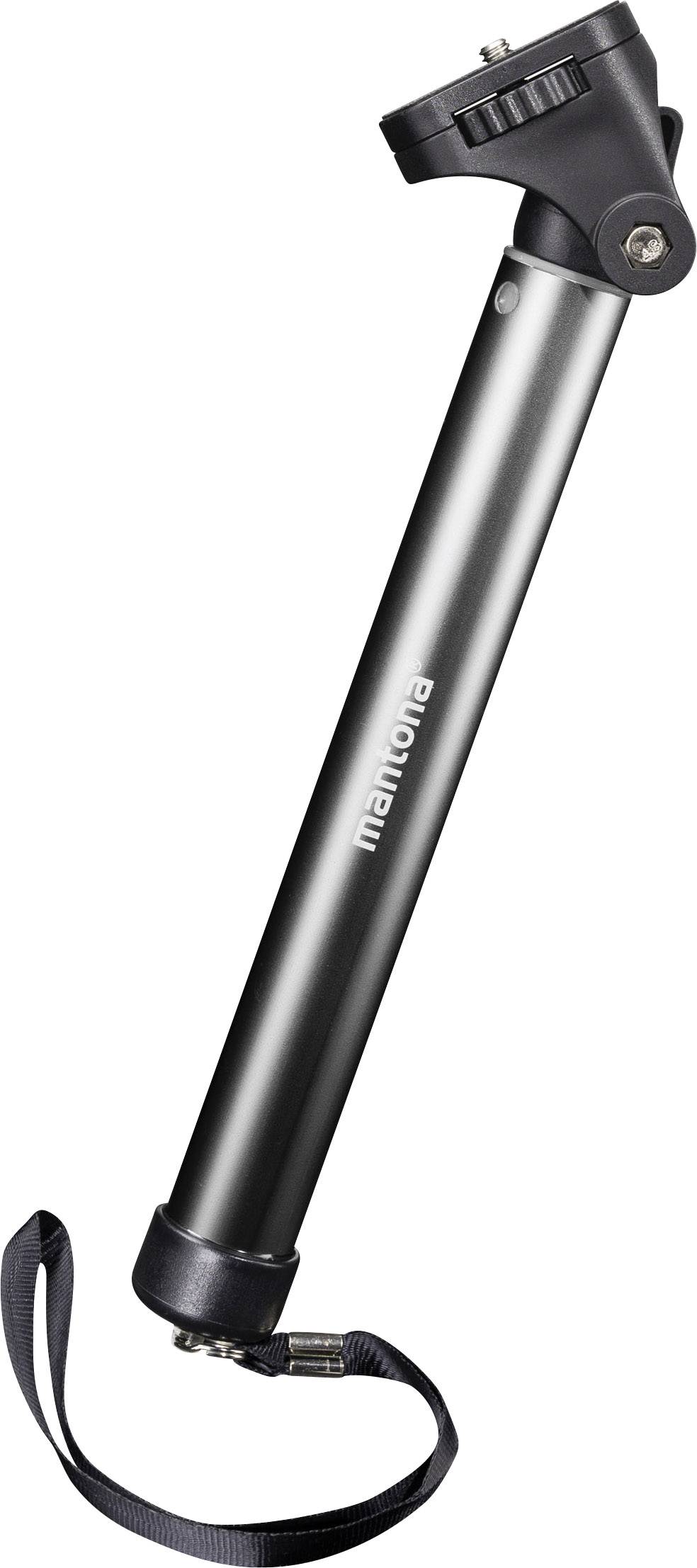 Mantona Handstativ Selfie Stick 8 cm 1/4 Zoll Schwarz inkl. Handschlaufe