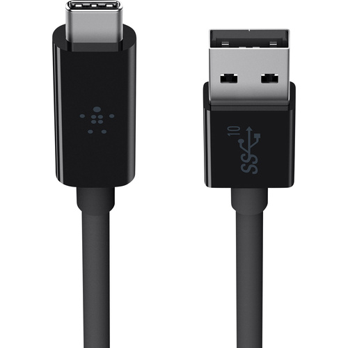 Belkin USB-Kabel USB 3.2 Gen1 (USB 3.0 / USB 3.1 Gen1) USB-A Stecker, USB-C® Stecker 0.91m Schwarz Flammwidrig F2CU029BT1M-BLK