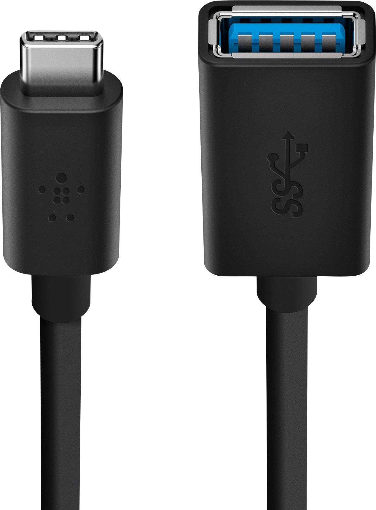 Belkin USB 3.2 Gen 1 (USB 3.0) Adapter [1x USB 3.2 Gen 1 Stecker C (USB 3.0) - 1x USB 3.2 Gen 1 Buchse A (USB 3.0)] F2CU036BTBLK 10.00 cm