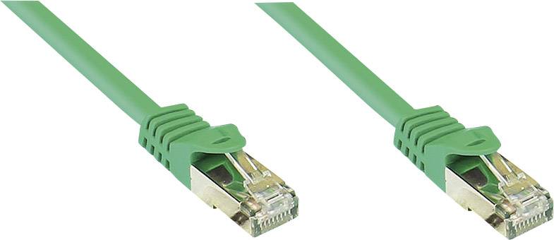 Good Connections 8070R-100G RJ45 S/FTP 10.00 m Grün Flammwidrig, mit Rastnasenschutz 1 St.