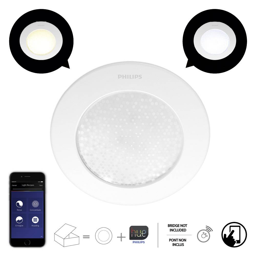 Philips Lighting Hue Einbauleuchte 3115531PH  Phoenix LED fest eingebaut 5 W Warmweiß, Kaltweiß, Tageslichtweiß